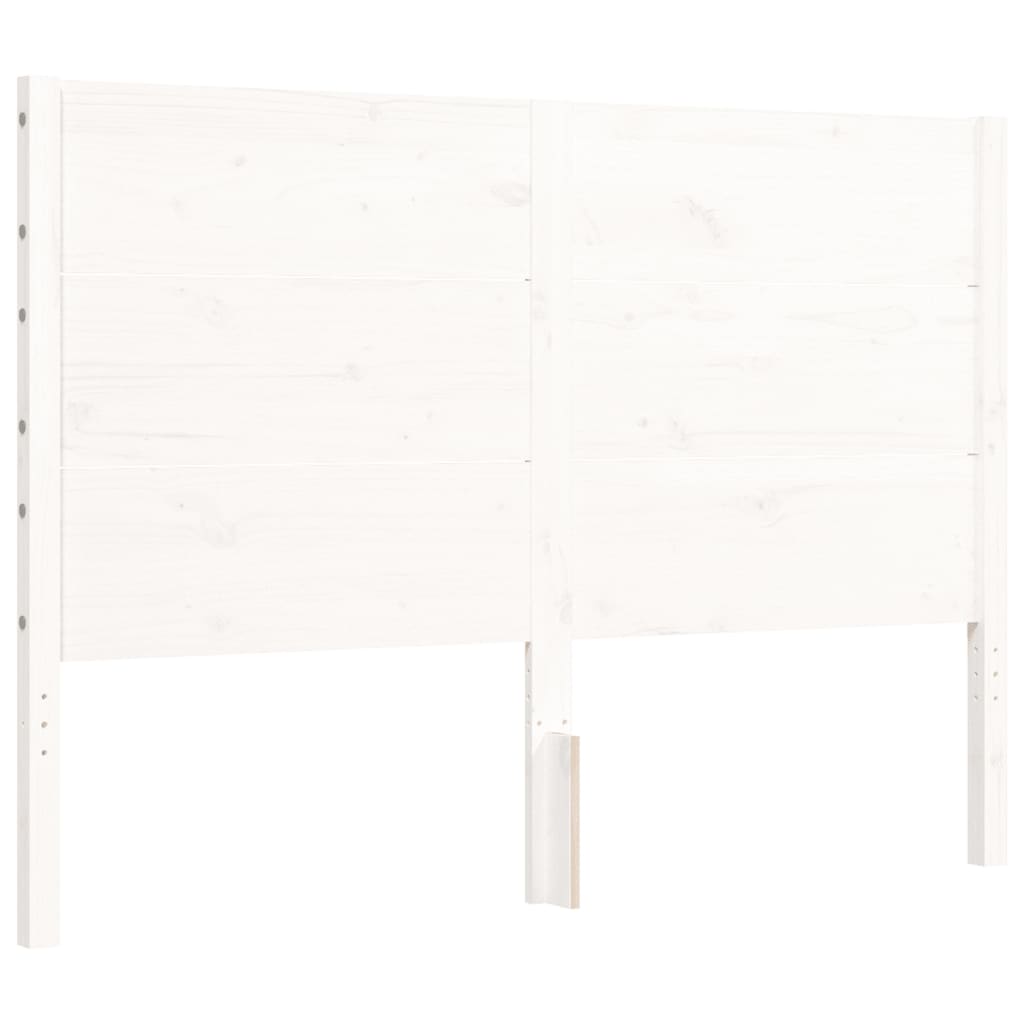 Cadru de pat cu tăblie, alb, 140x200 cm, lemn masiv GartenMobel Dekor