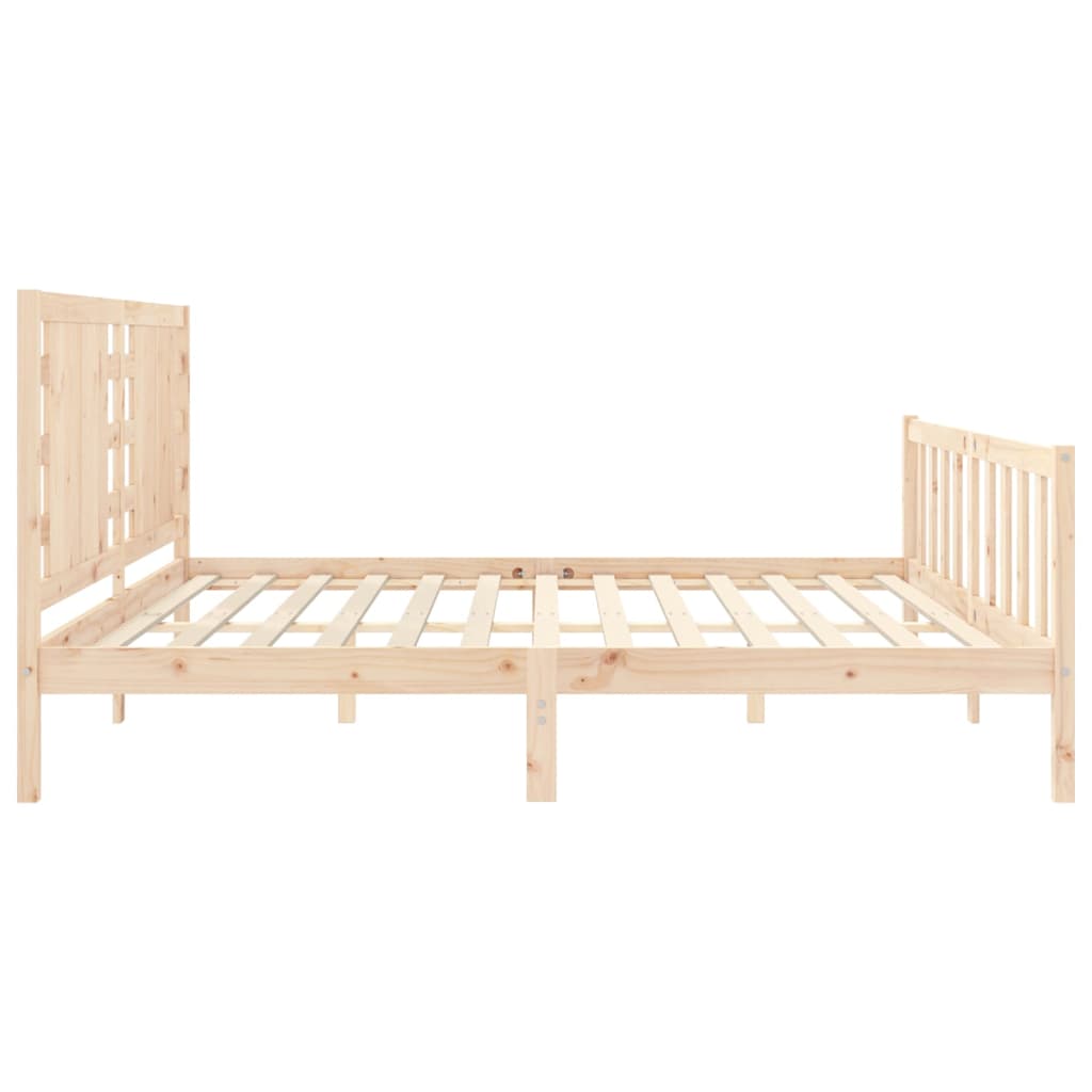 Cadru pat cu tăblie 200x200 cm, lemn masiv de pin GartenMobel Dekor