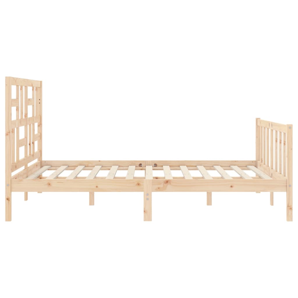 Cadru de pat cu tăblie, king size, lemn masiv GartenMobel Dekor