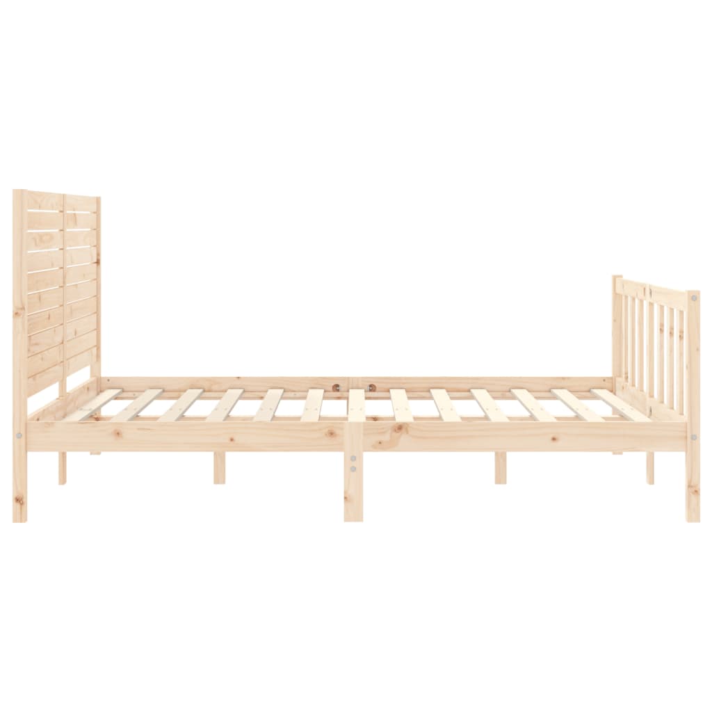 Cadru de pat cu tăblie, king size, lemn masiv GartenMobel Dekor
