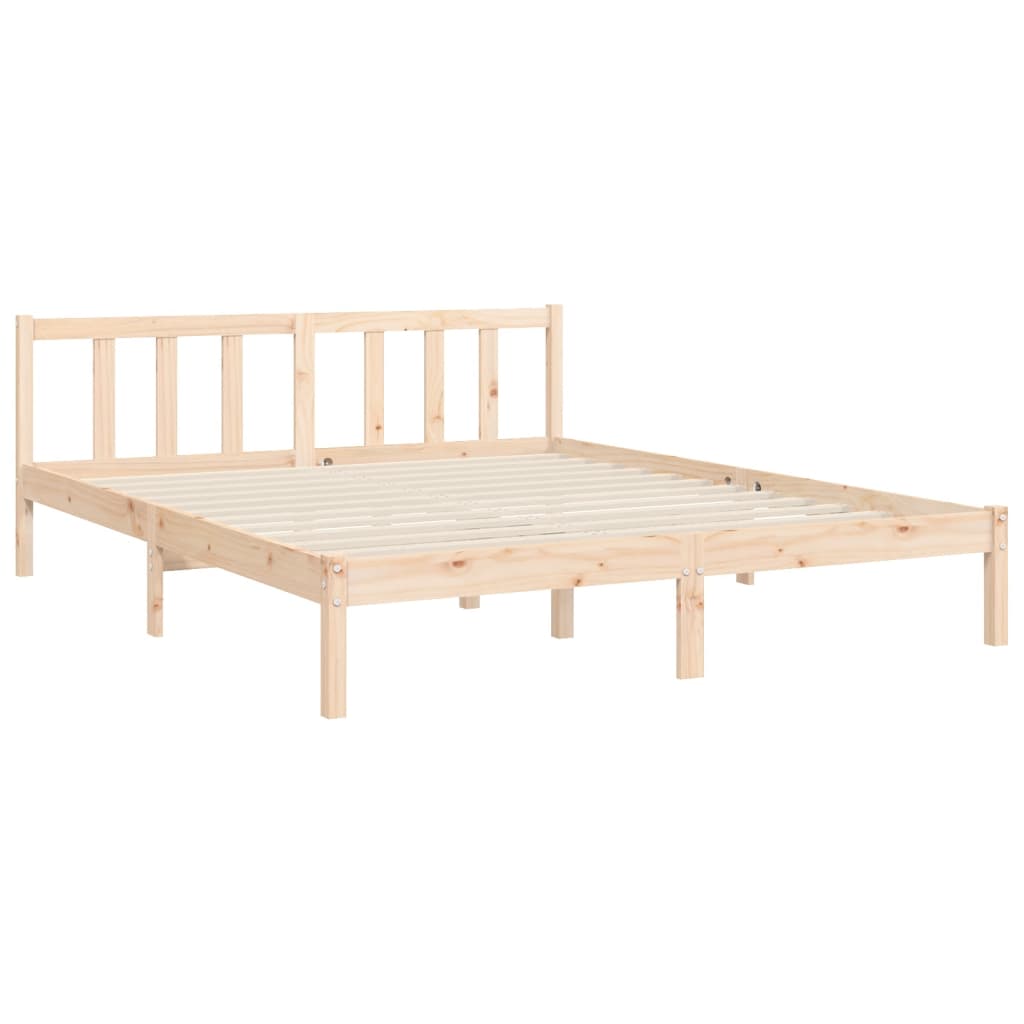 Cadru de pat cu tăblie, king size, lemn masiv GartenMobel Dekor