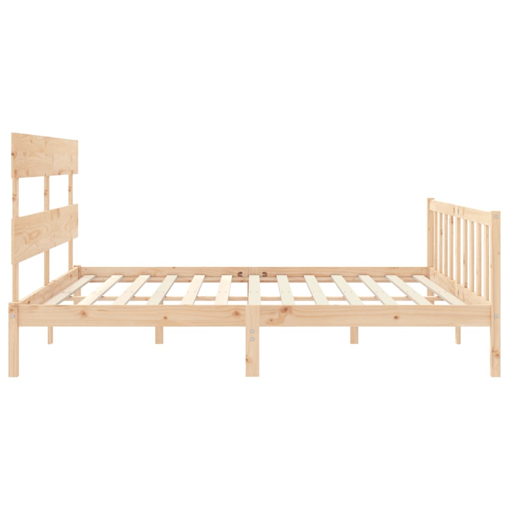 Cadru pat cu tăblie 200x200 cm, lemn masiv de pin GartenMobel Dekor