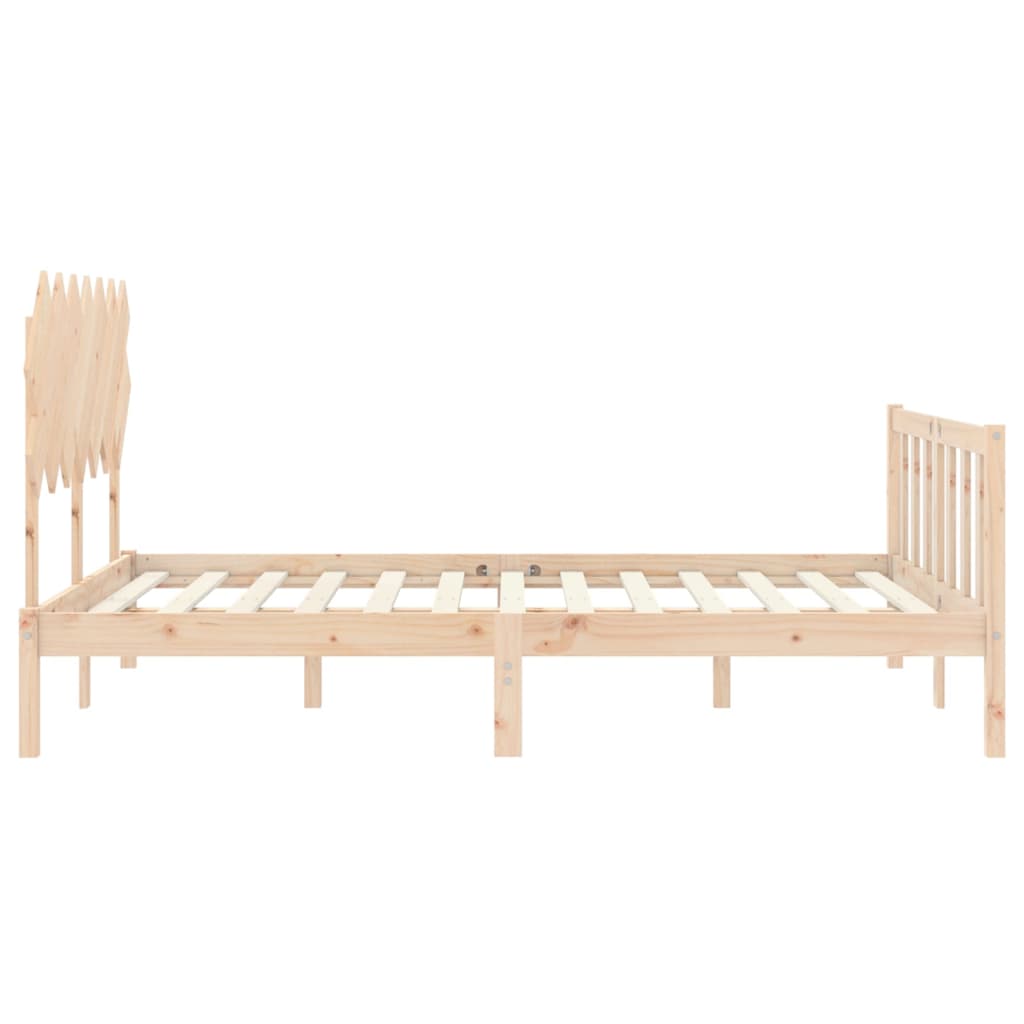 Cadru de pat cu tăblie, king size, lemn masiv GartenMobel Dekor