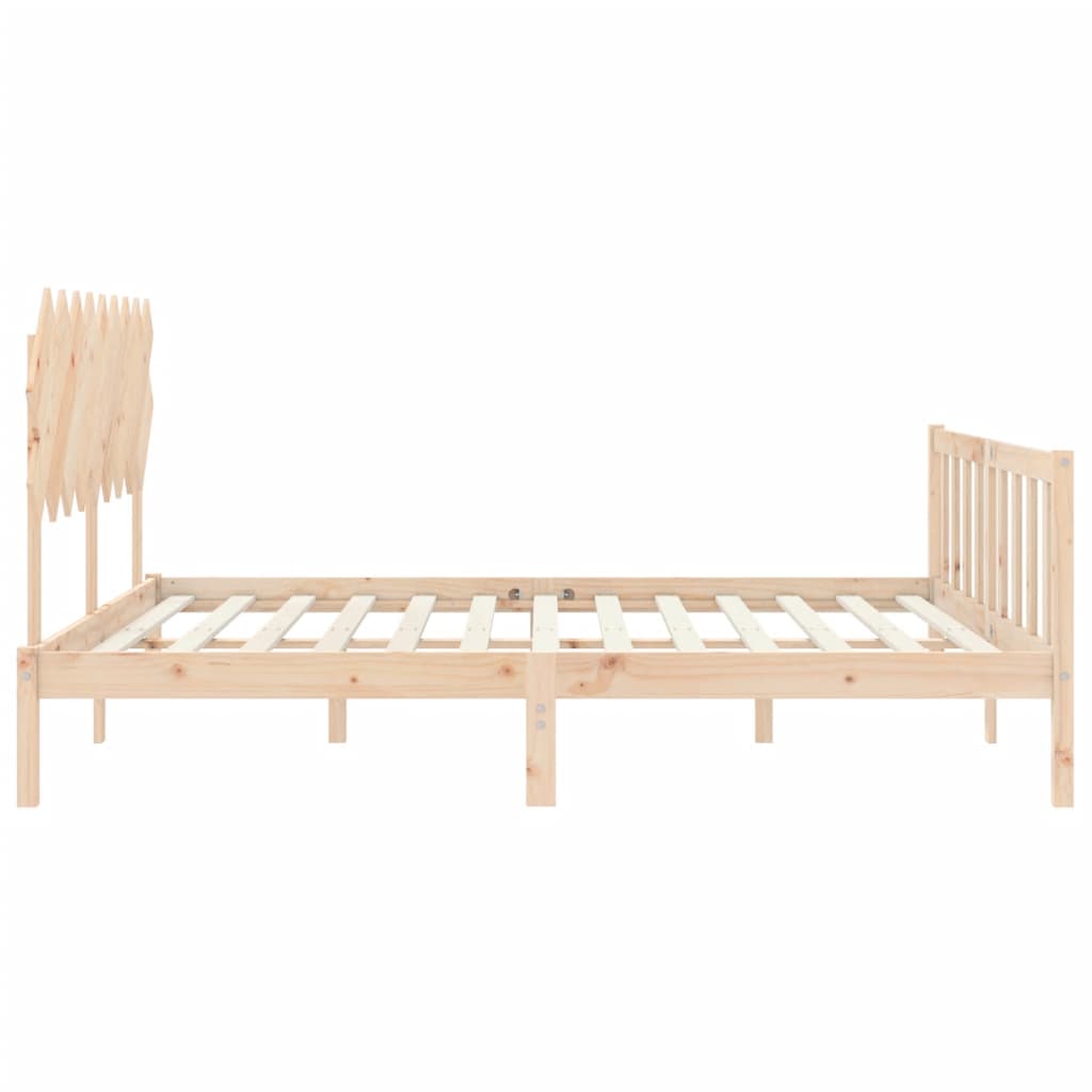 Cadru de pat cu tăblie Super King Size, lemn masiv GartenMobel Dekor