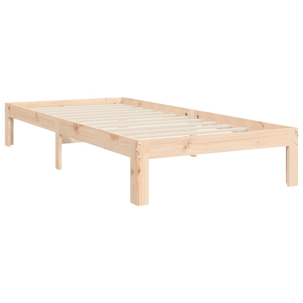 Cadru de pat cu tăblie single, lemn masiv GartenMobel Dekor