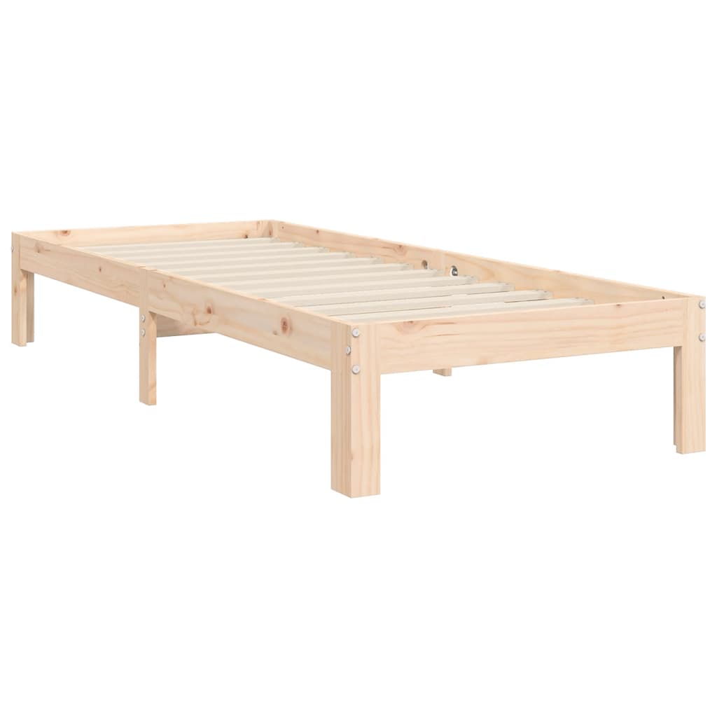 Cadru de pat cu tăblie single, lemn masiv GartenMobel Dekor