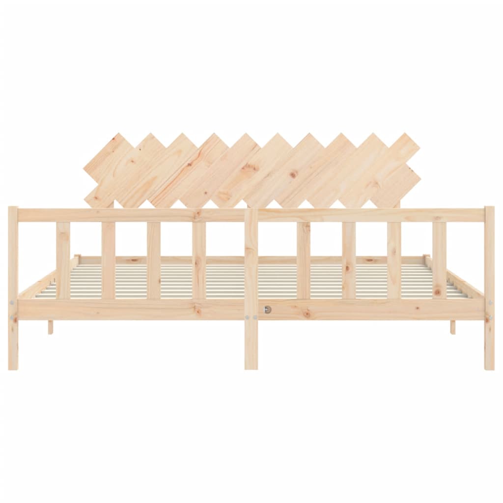 Cadru pat cu tăblie 200x200 cm, lemn masiv de pin GartenMobel Dekor