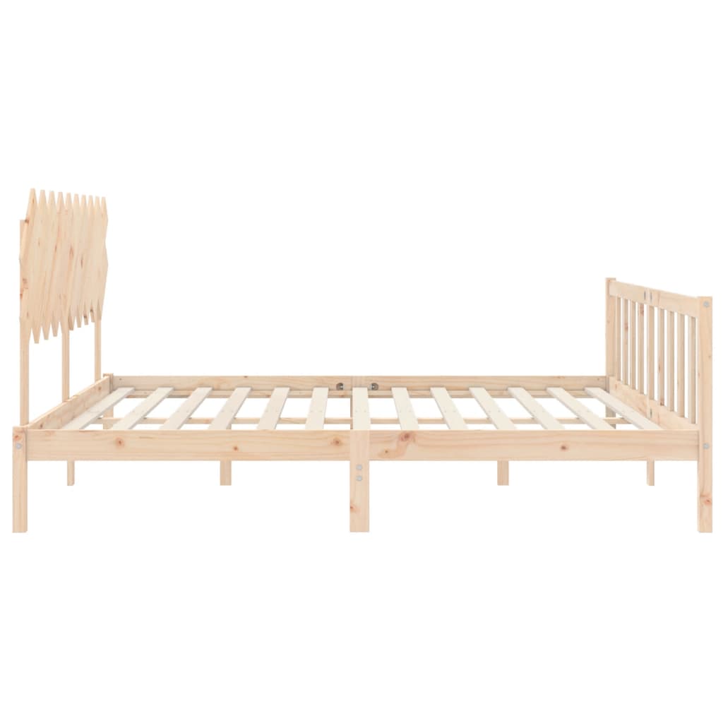 Cadru pat cu tăblie 200x200 cm, lemn masiv de pin GartenMobel Dekor