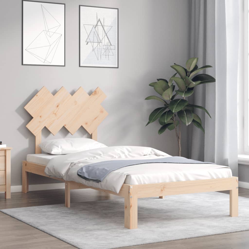 Cadru de pat cu tăblie, 90x200 cm, lemn masiv GartenMobel Dekor