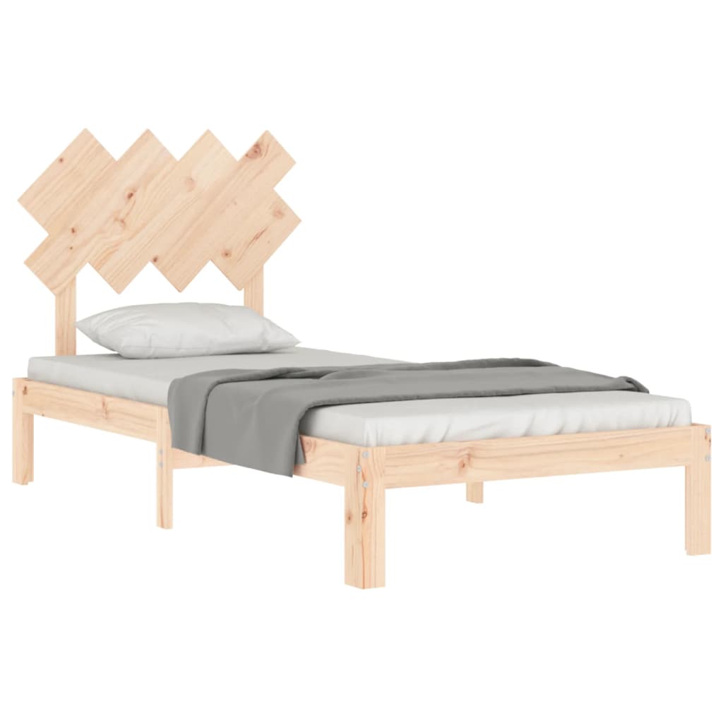 Cadru de pat cu tăblie single, lemn masiv GartenMobel Dekor