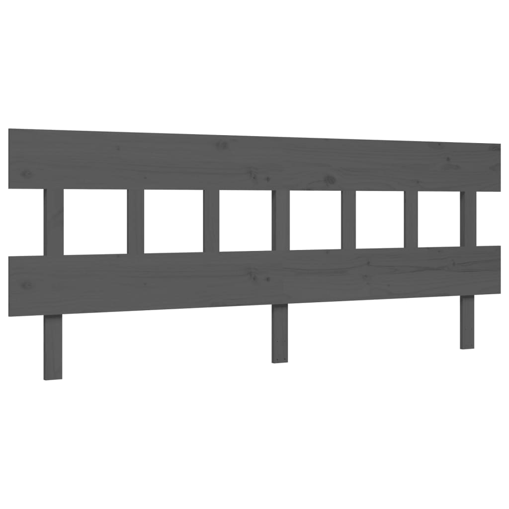 Cadru pat cu tăblie 200x200 cm, gri, lemn masiv GartenMobel Dekor