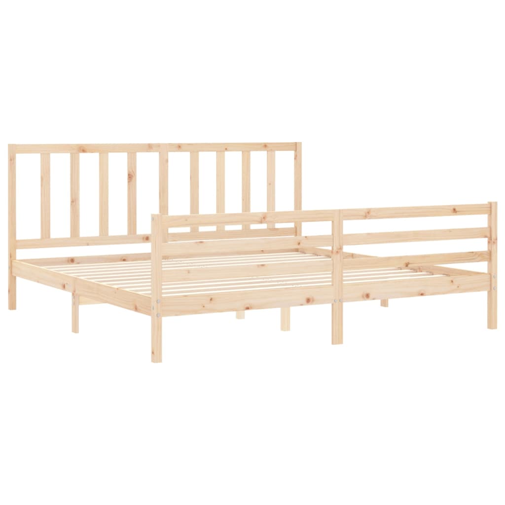 Cadru pat cu tăblie 200x200 cm, lemn masiv de pin GartenMobel Dekor