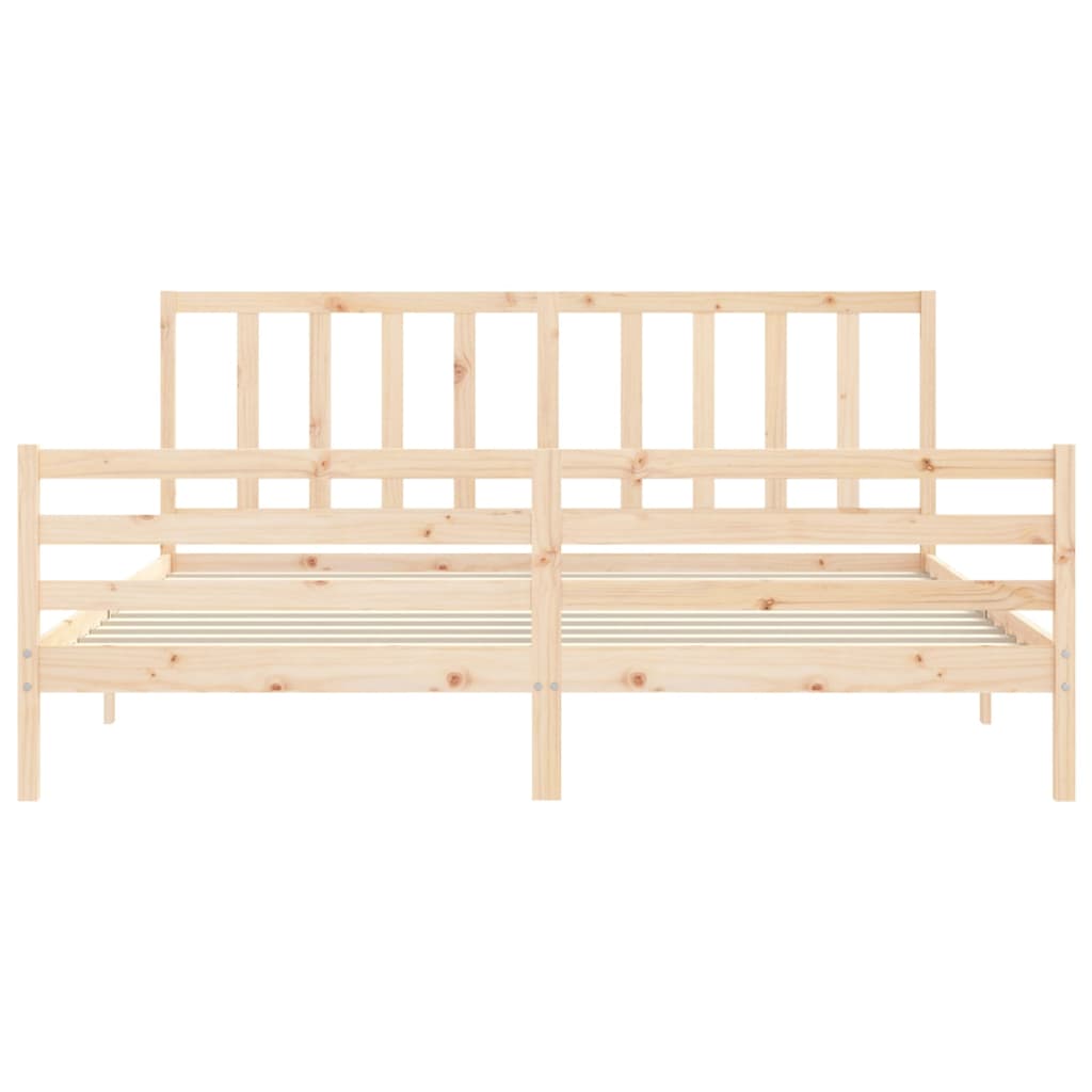 Cadru pat cu tăblie 200x200 cm, lemn masiv de pin GartenMobel Dekor