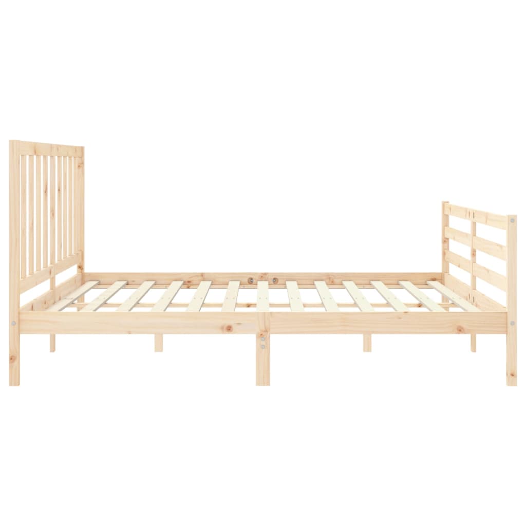 Cadru pat cu tăblie 200x200 cm, lemn masiv de pin GartenMobel Dekor