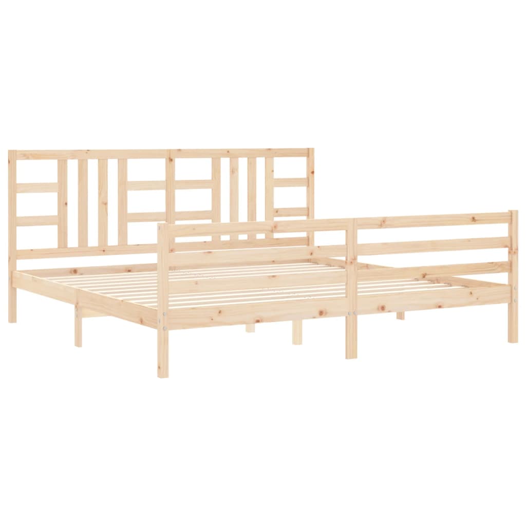 Cadru pat cu tăblie 200x200 cm, lemn masiv de pin GartenMobel Dekor