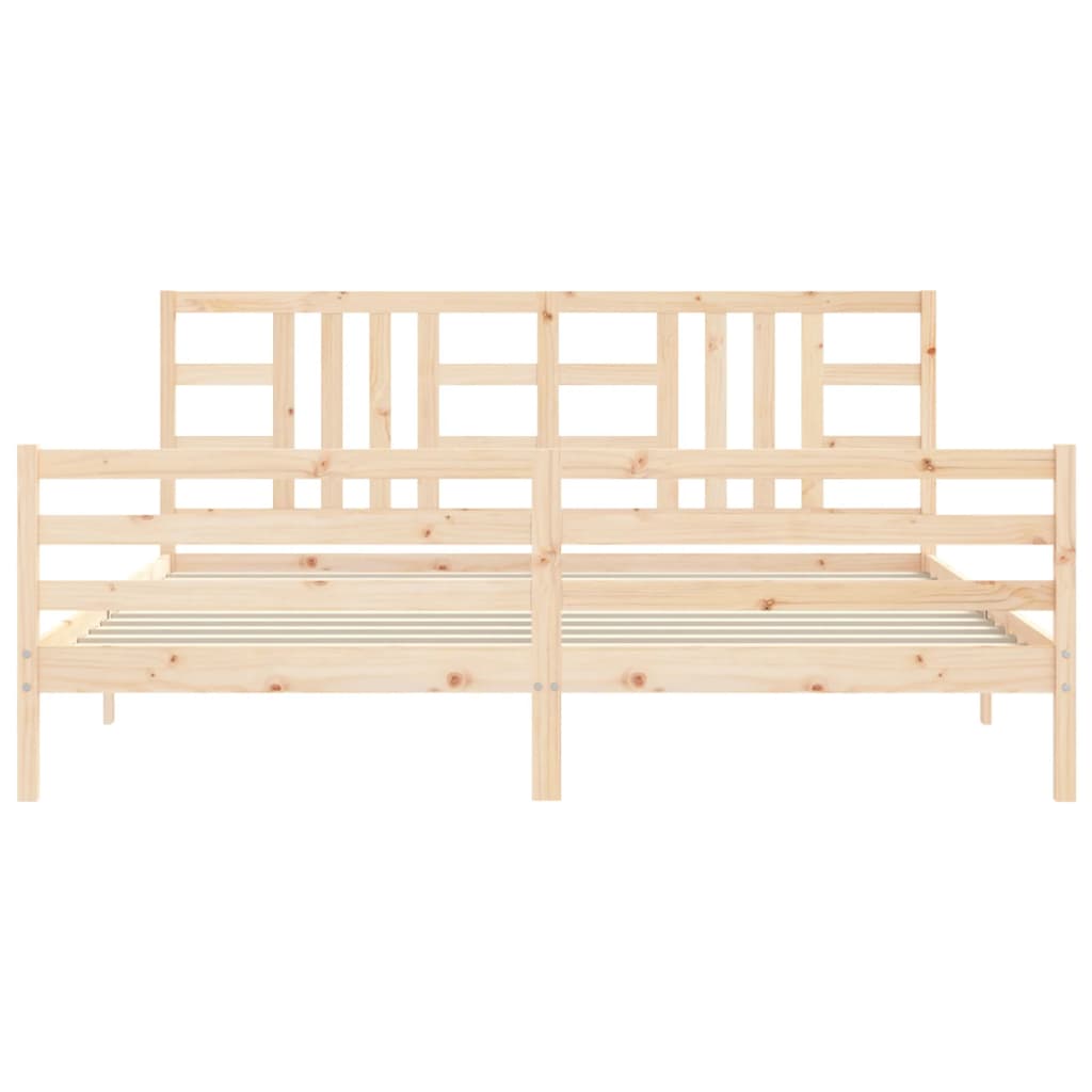 Cadru pat cu tăblie 200x200 cm, lemn masiv de pin GartenMobel Dekor