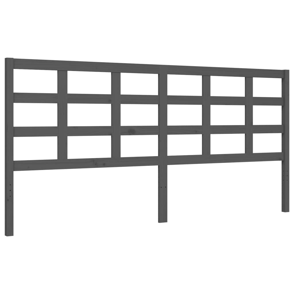 Cadru pat cu tăblie 200x200 cm, gri, lemn masiv GartenMobel Dekor