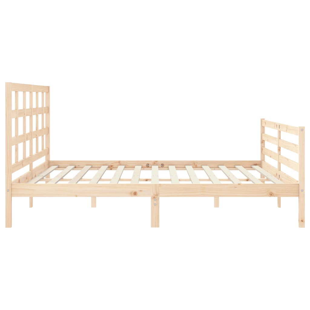 Cadru pat cu tăblie 200x200 cm, lemn masiv de pin GartenMobel Dekor