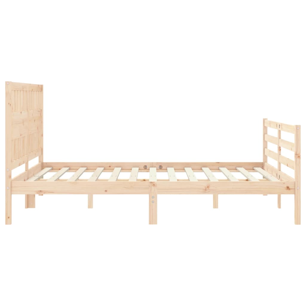 Cadru de pat cu tăblie, king size, lemn masiv GartenMobel Dekor