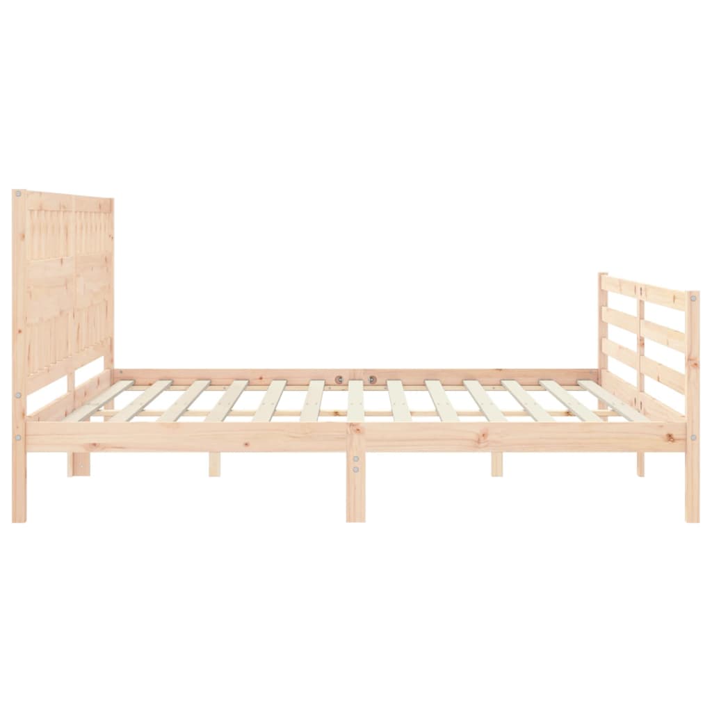 Cadru pat cu tăblie 200x200 cm, lemn masiv de pin GartenMobel Dekor
