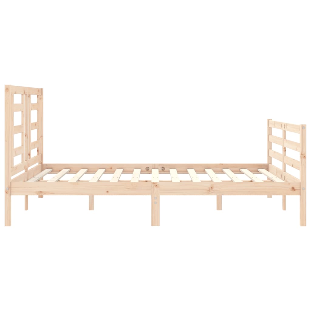 Cadru de pat cu tăblie, king size, lemn masiv GartenMobel Dekor