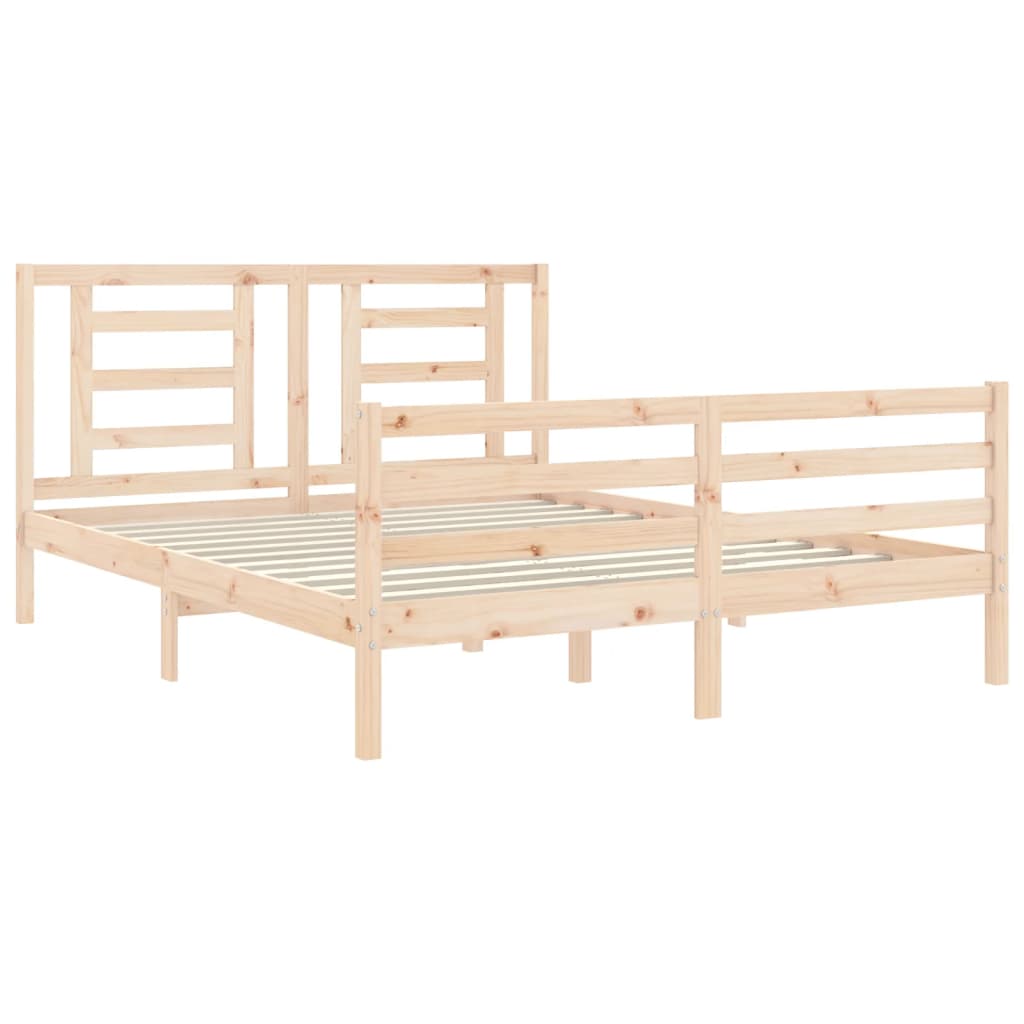Cadru de pat cu tăblie, king size, lemn masiv GartenMobel Dekor