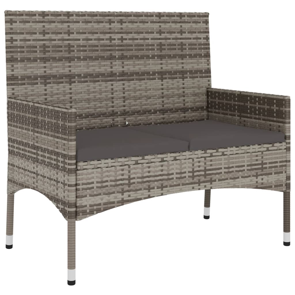 Set mobilier de grădină cu perne, 6 piese, gri, poliratan GartenMobel Dekor