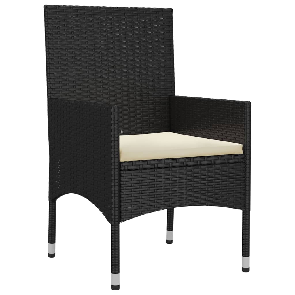 Set mobilier de grădină cu perne, 6 piese, negru, poliratan GartenMobel Dekor