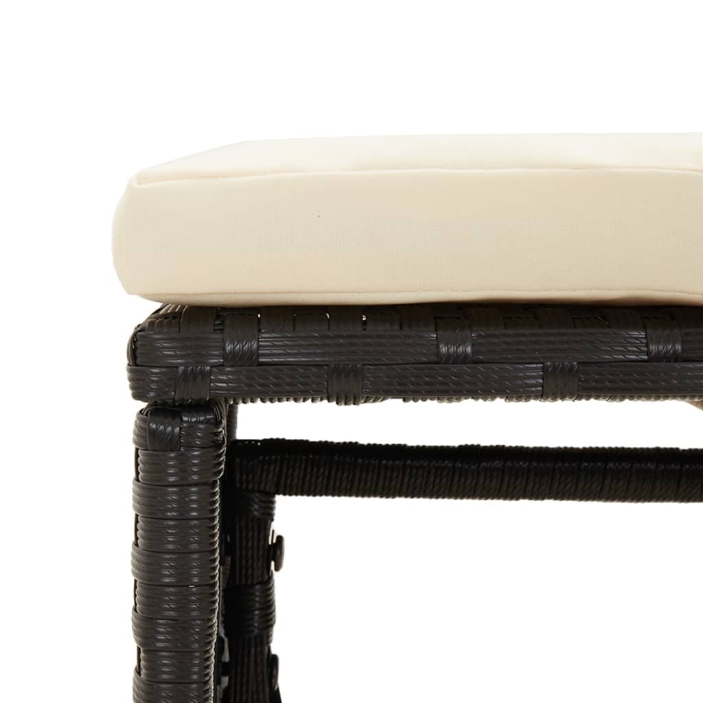 Set mobilier de grădină cu perne, 6 piese, negru, poliratan GartenMobel Dekor