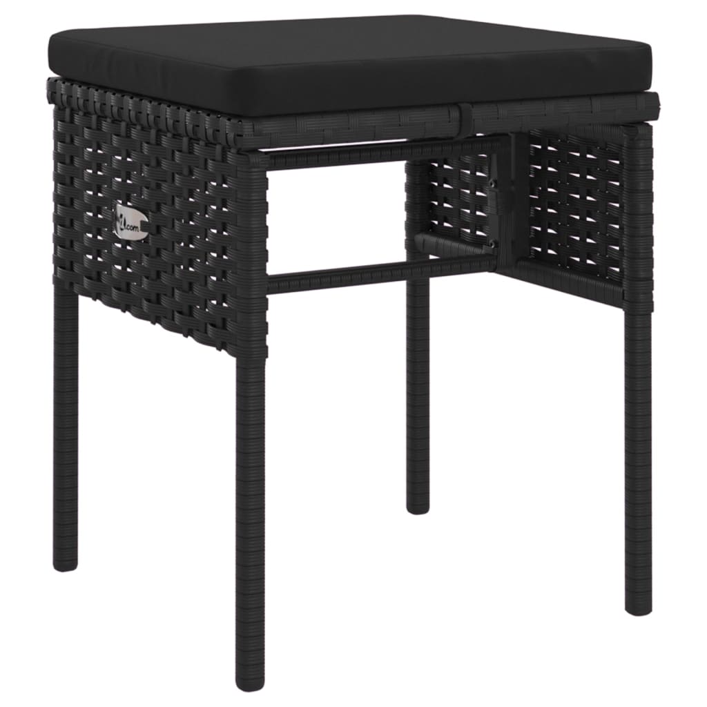 Set mobilier de grădină cu perne, 6 piese, negru, poliratan GartenMobel Dekor