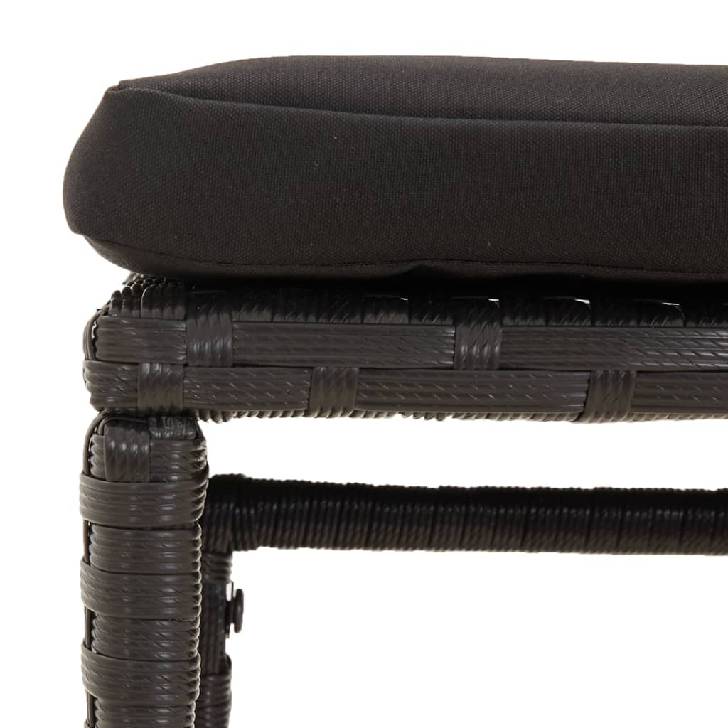 Set mobilier de grădină cu perne, 6 piese, negru, poliratan GartenMobel Dekor