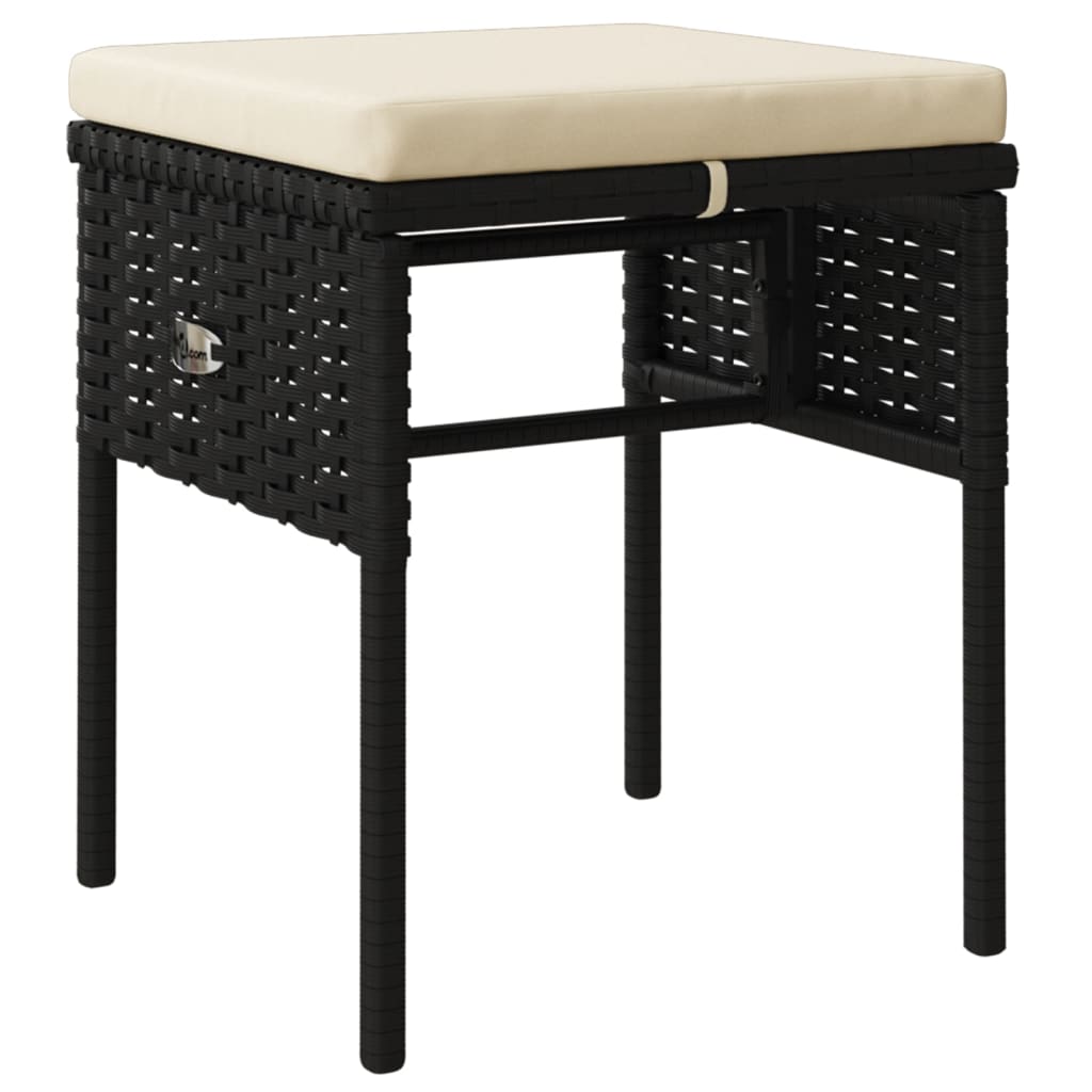 Set mobilier de grădină cu perne, 6 piese, negru, poliratan GartenMobel Dekor