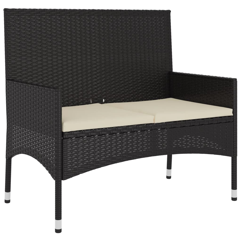 Set mobilier de grădină cu perne, 6 piese, negru, poliratan GartenMobel Dekor