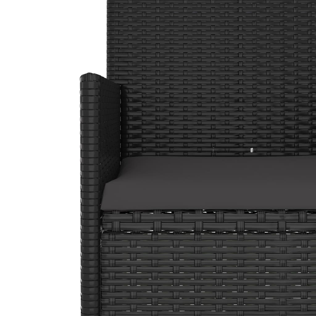 Set mobilier relaxare grădină 4 piese cu perne poliratan negru GartenMobel Dekor