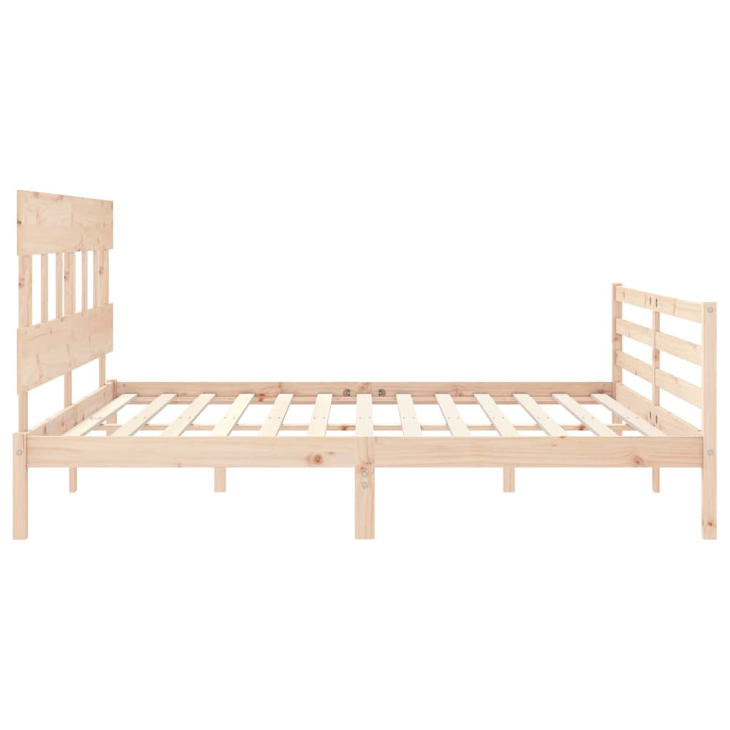 Cadru pat cu tăblie 200x200 cm, lemn masiv de pin GartenMobel Dekor