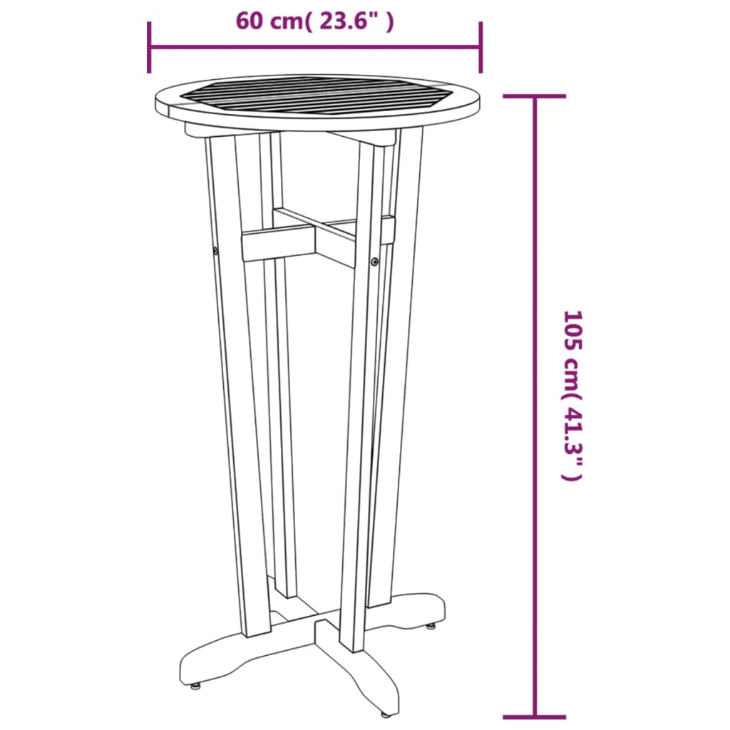 Set mobilier de bar, 3 piese, lemn masiv de acacia  GartenMobel Dekor