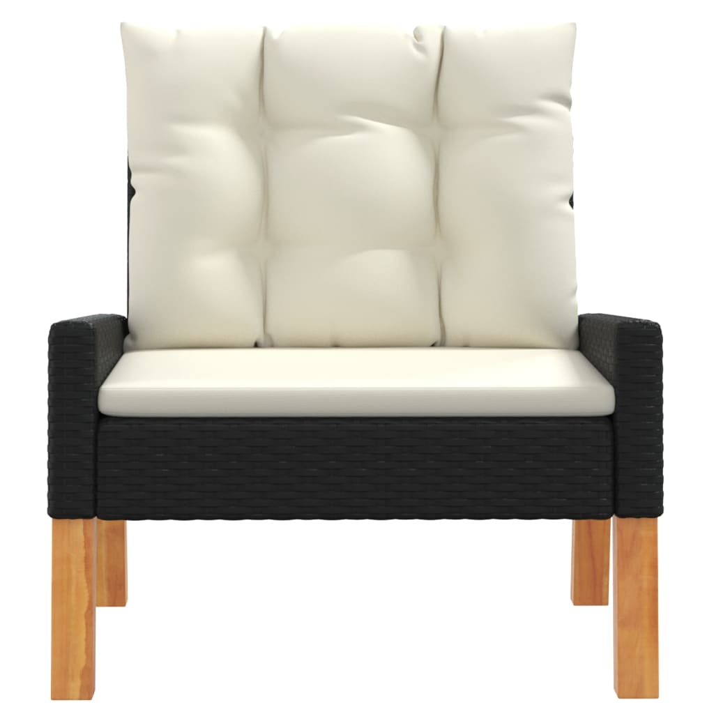 Set mobilier grădină cu perne 4 piese poliratan și lemn masiv GartenMobel Dekor