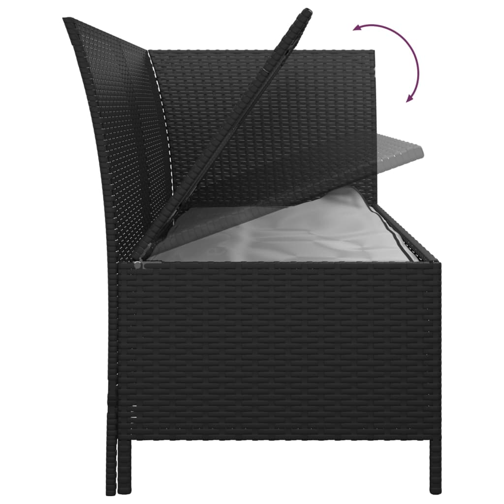 Set mobilier relaxare grădină 4 piese cu perne poliratan negru GartenMobel Dekor