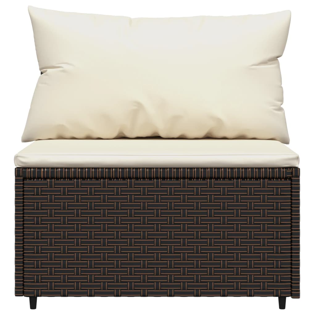 Set mobilier de grădină cu perne, 3 piese, maro, poliratan GartenMobel Dekor