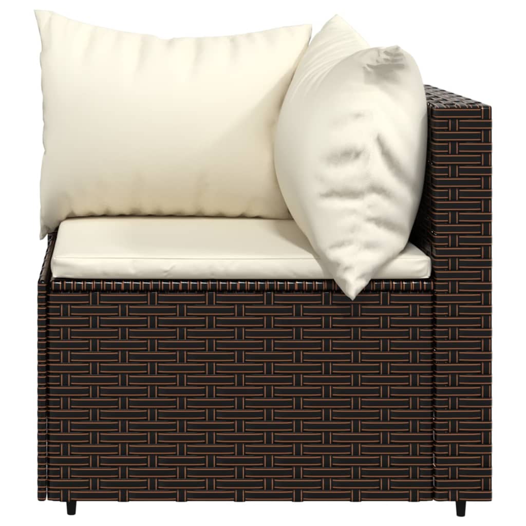 Set mobilier de grădină cu perne, 3 piese, maro, poliratan GartenMobel Dekor