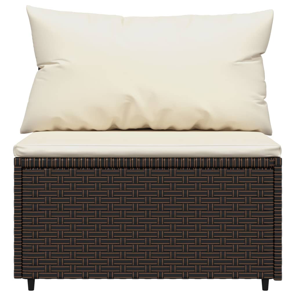 Set mobilier de grădină cu perne, 4 piese, maro, poliratan GartenMobel Dekor