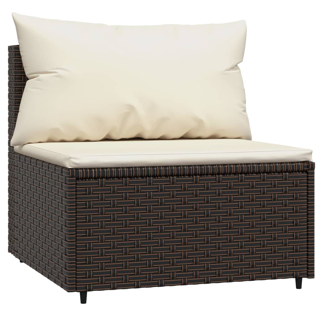 Set mobilier de grădină cu perne, 4 piese, maro, poliratan GartenMobel Dekor