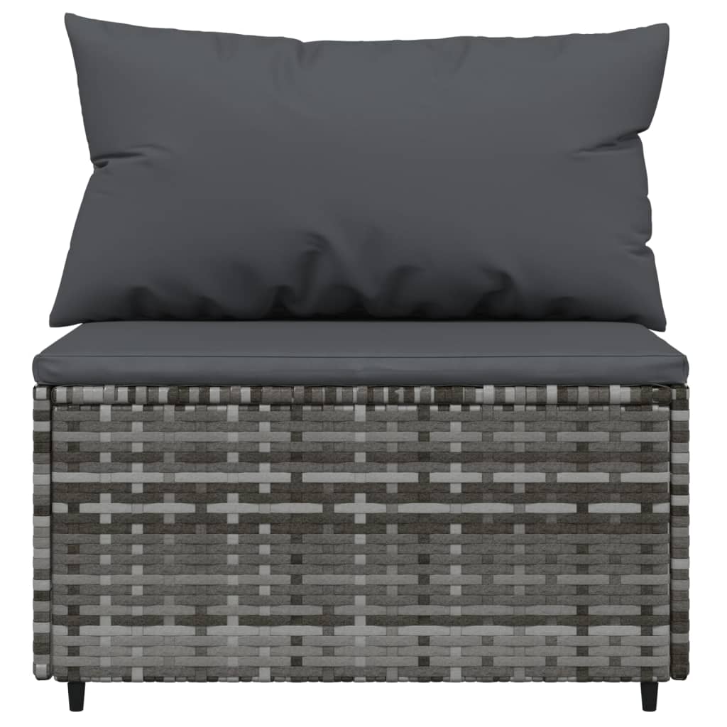 Set mobilier de grădină cu perne, 3 piese, gri, poliratan GartenMobel Dekor