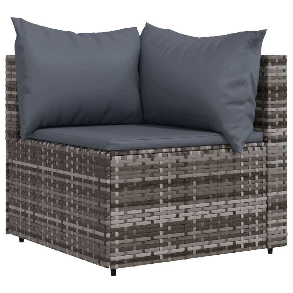 Set mobilier de grădină cu perne, 3 piese, gri, poliratan GartenMobel Dekor