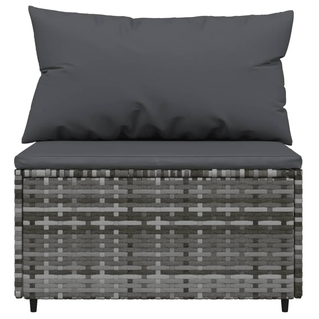 Set mobilier de grădină cu perne, 4 piese, gri, poliratan GartenMobel Dekor
