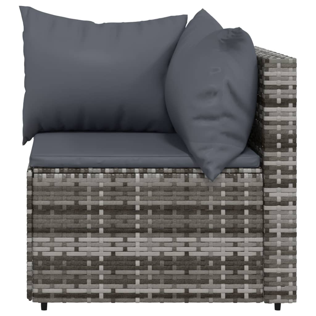 Set mobilier de grădină cu perne, 4 piese, gri, poliratan GartenMobel Dekor