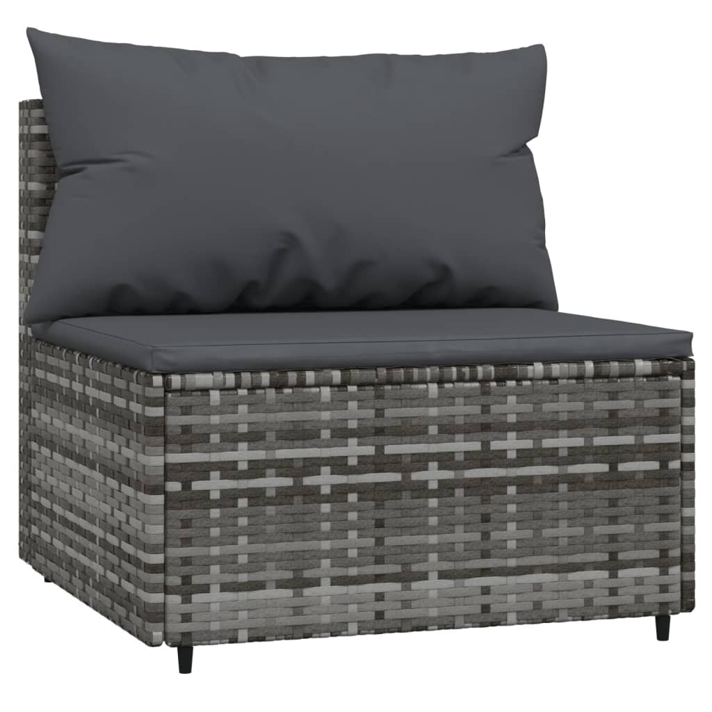 Set mobilier de grădină cu perne, 4 piese, gri, poliratan GartenMobel Dekor