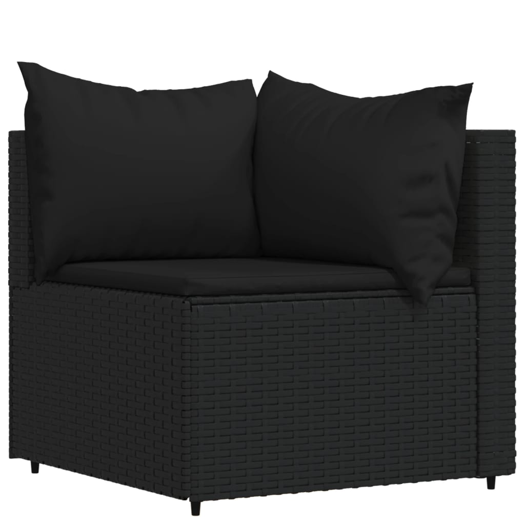 Set mobilier relaxare grădină 4 piese cu perne poliratan negru GartenMobel Dekor
