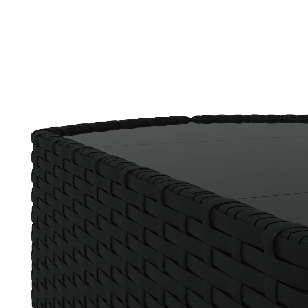 Set mobilier de grădină cu perne, 3 piese, negru, poliratan GartenMobel Dekor