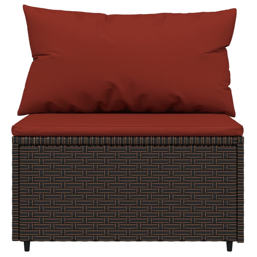 Set mobilier de grădină cu perne, 4 piese, maro, poliratan GartenMobel Dekor